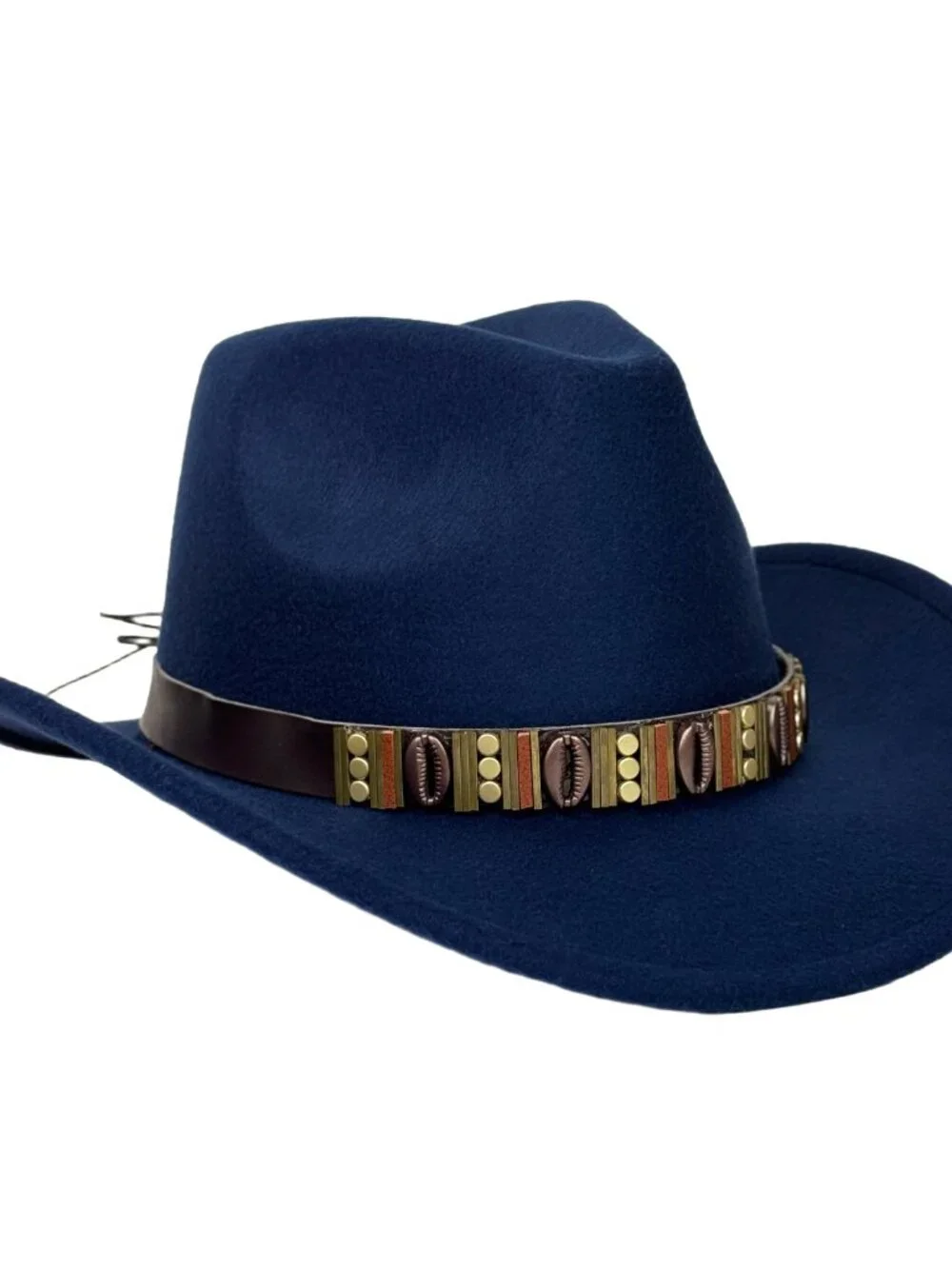 Navy Blue Western Cowboy Hat Wide Brim Ranch Rodeo Cowgirl Festival Boho Hat